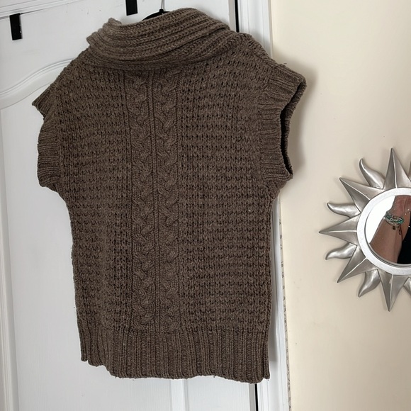 TATUM LADIES BROWN GRAY WOOL COWL NECK RENTRA SWEATER-L - Picture 8 of 10